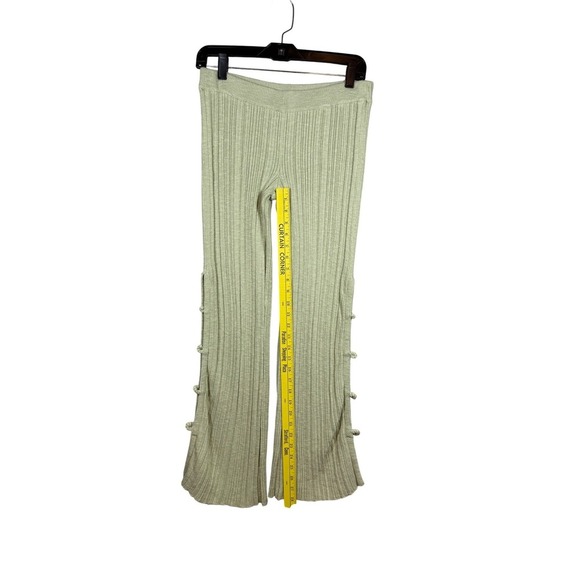 FREE PEOPLE FP Beach Picnic Ribbed Cropped Flares, light Green, Size XS - Picture 5 of 10
